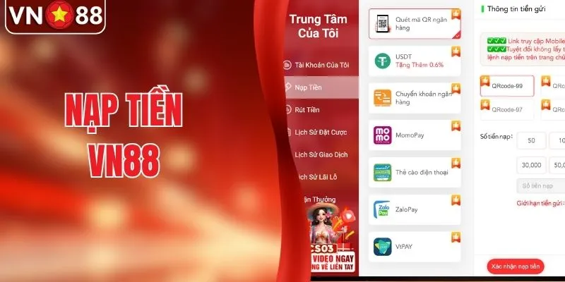Nạp Tiền VN88 Siêu Tốc - An Toàn, Tiện Lợi Hàng Đầu