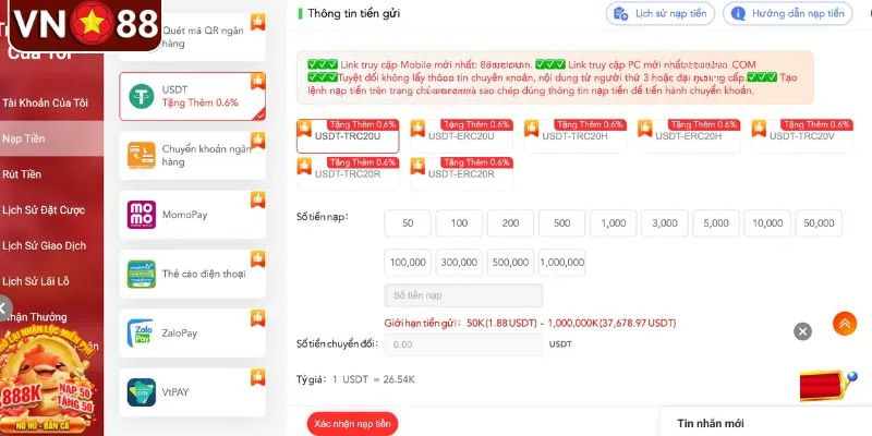 Xử lý sự cố nạp tiền VN88 nhanh chóng nhất